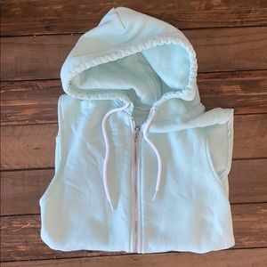 Mint Green Sleeveless Hoodie